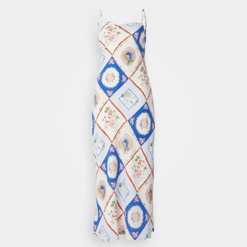 Abercrombie & Fitch Cream and Blue Floral Print Maxi Dress - Picture 8 of 8